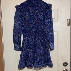 Elegant Blue Paisley Dress‎